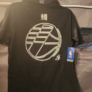NBA Black Kids Tee with Silver Basketball Design